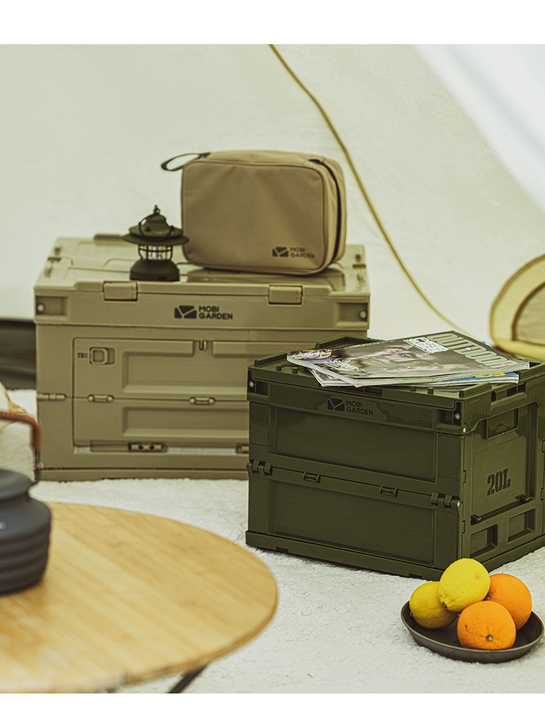 牧高笛折叠箱精致露营折叠收纳箱便携轻量户外...