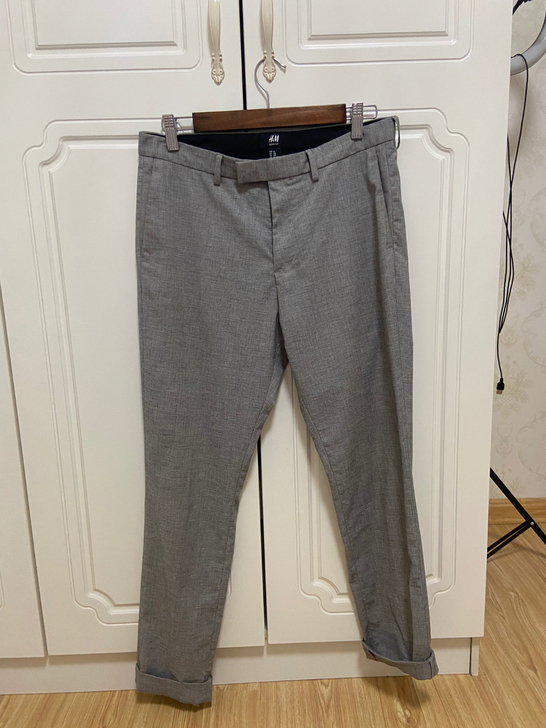 HM灰色休闲西装裤男，比较日常白搭，灰色，...