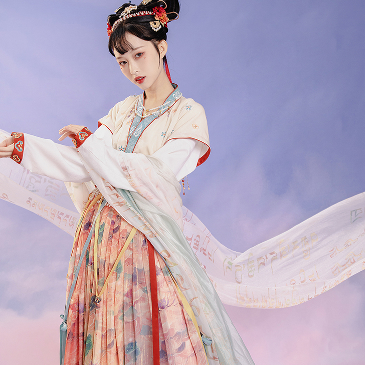 七月夕周年庆秀款 西藏 唐背子齐腰襦裙原创...