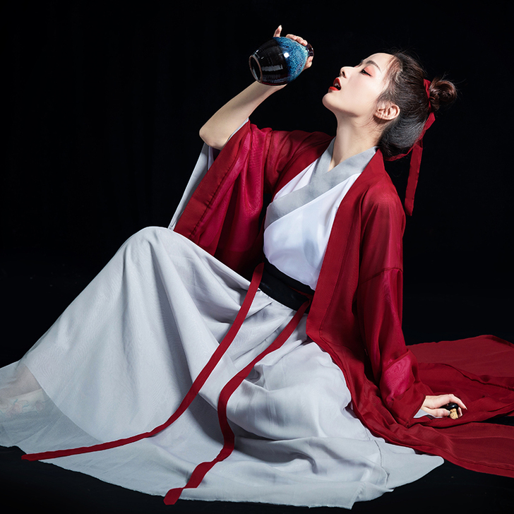 侠客汉服女红颜古装夏季魏晋风飘逸仙气古风超...