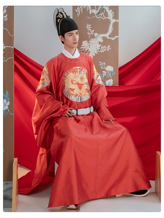 婚服出租重回汉唐凤求凰汉服男明制婚服圆领袍