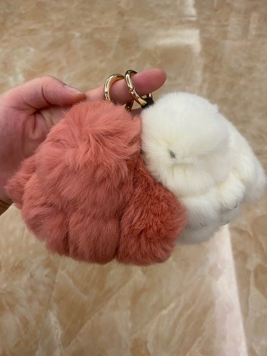 全新装死兔獭兔毛小兔子挂件可爱毛绒玩偶包包...