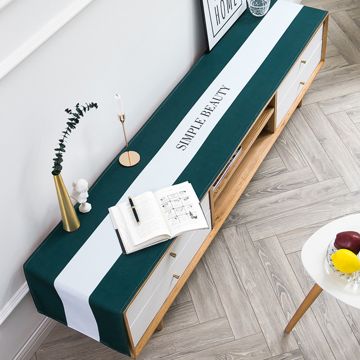 北欧现代简约布艺茶几电视柜桌布客厅长方形台...