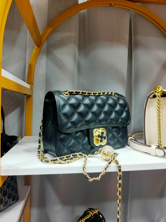 香港M正品女包小香风菱格链条包方胖子小金球...