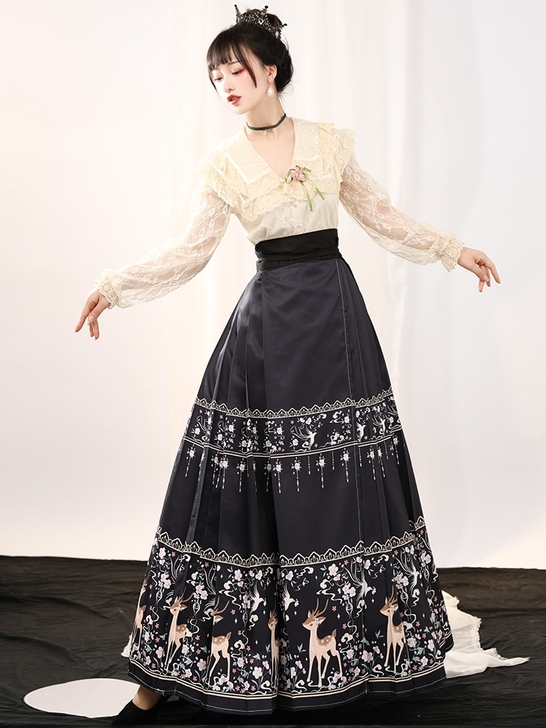 清梳一鹿有你原创汉服女明制马面裙日常穿搭仙...