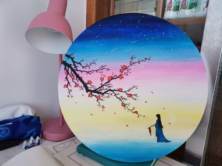 纯手绘水粉画作品，喜欢的可以私聊我吆