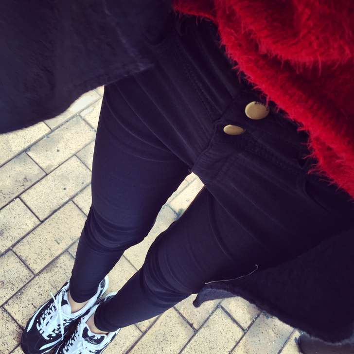 双扣加绒铅笔裤