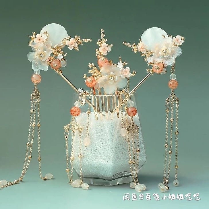 【清仓处理】汉服头饰套装发冠发簪全套女生配...