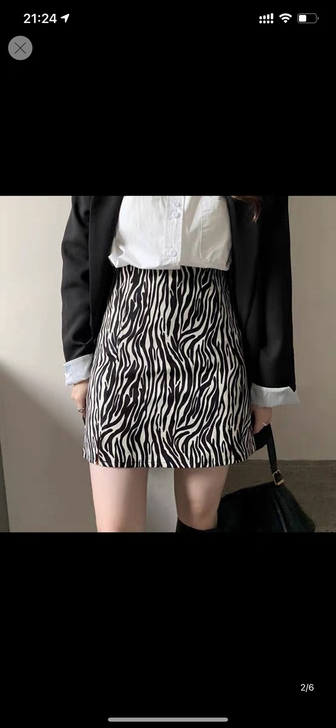 大码复古斑马纹半身裙女春夏新款高腰显瘦百搭...