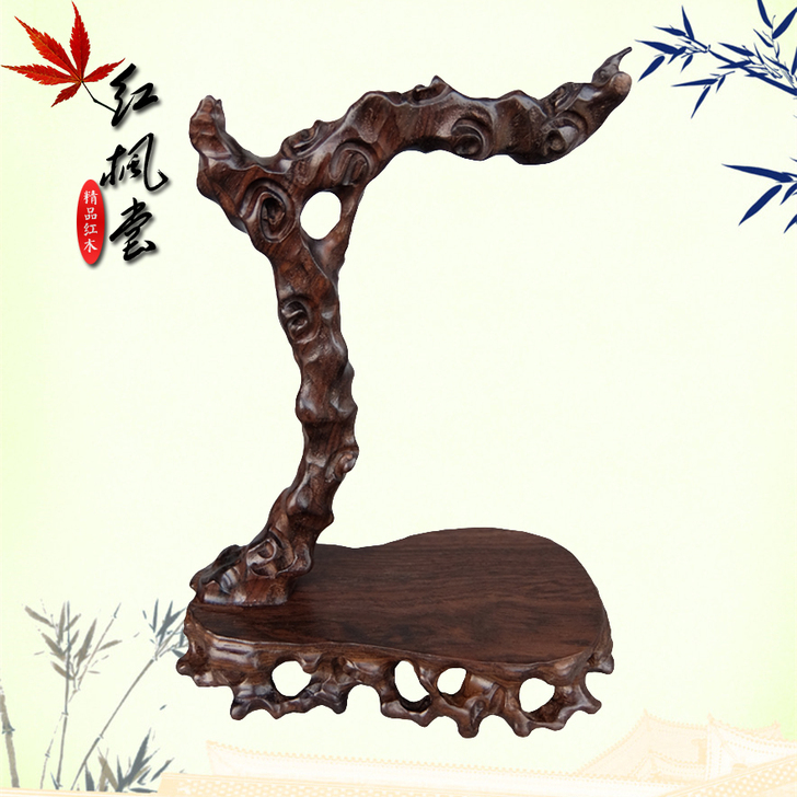 红木实木根雕吊玉架手链佛珠手串首饰品吊坠玉...