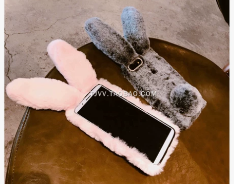毛绒兔子r11獭兔毛oppor11s手机壳...