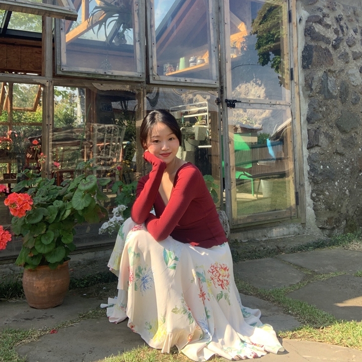 WangHanYan法式优雅风人丝皱印花气...