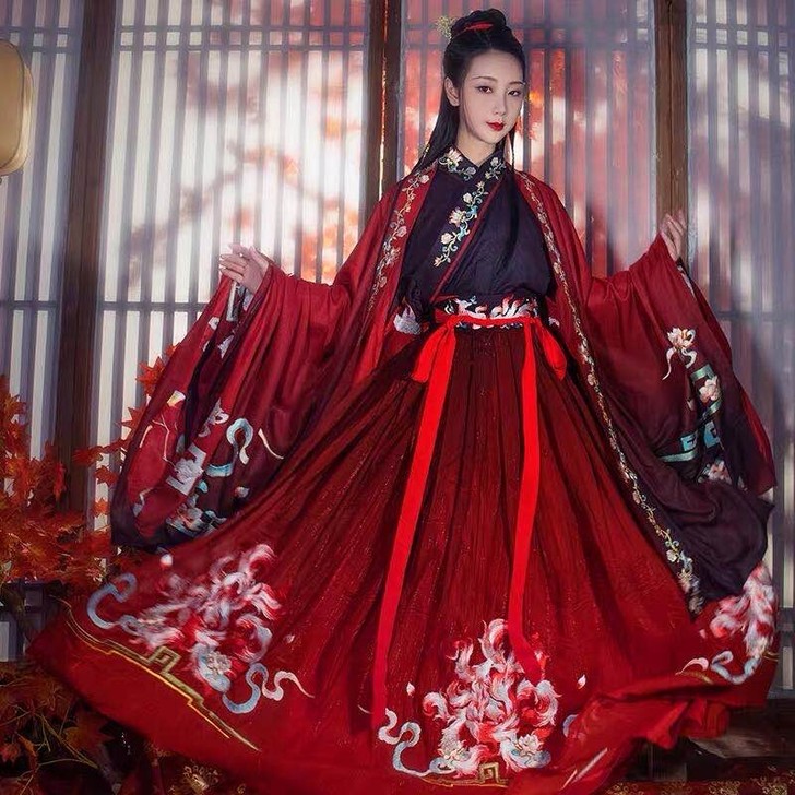 序绘九尾重工汉服交领齐腰大全套，胸围130...