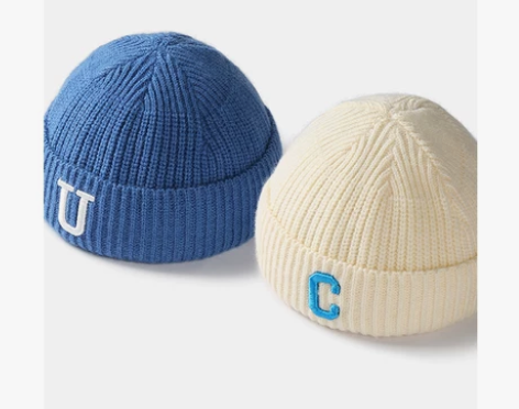 儿童帽子秋冬时尚字母针织帽宝宝套头帽可爱百...