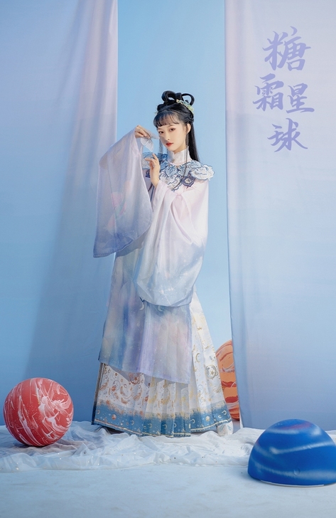 七月夕 糖霜星球 明制立领长衫仿妆花星空马...