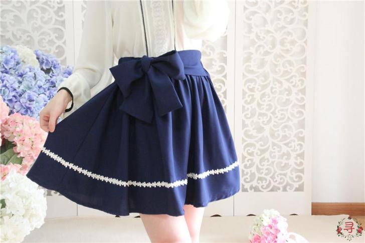 半身裙韩版甜美公主通勤大蝴蝶结系带短裙