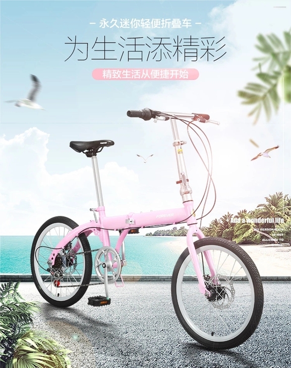 永久折叠自行车99999新。只骑了一次,家...