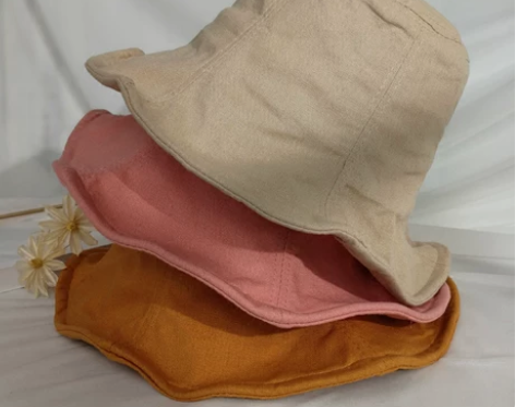 日系文艺荷叶边渔夫帽女夏天出游防晒可折叠百...