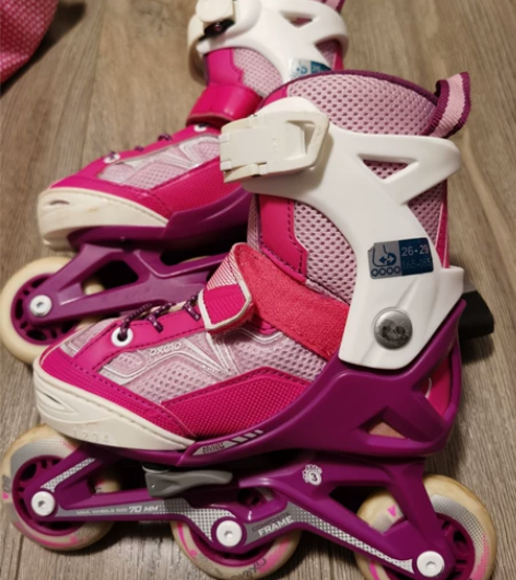 迪卡侬儿童中大童直排轮滑鞋全套装KIDA ...