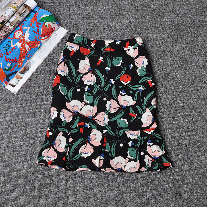 半身裙雪纺裙花裙子半身裙夏短裙女荷叶边短裙