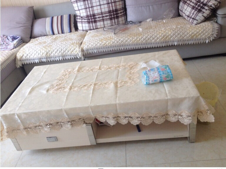 茶几布，淡黄色，，大多数茶几都可以用！速速...