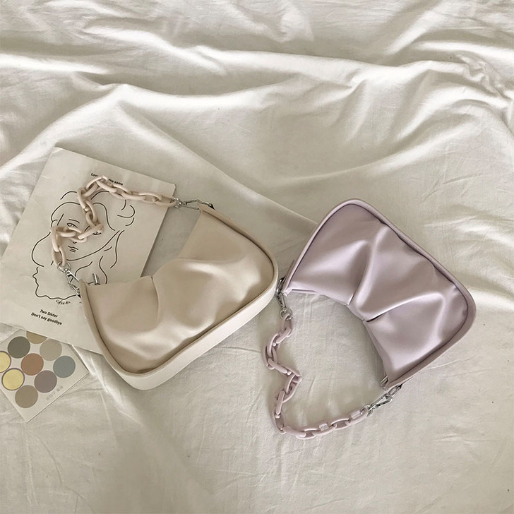 夏季女包包2021新款潮时尚褶皱腋下包百搭...