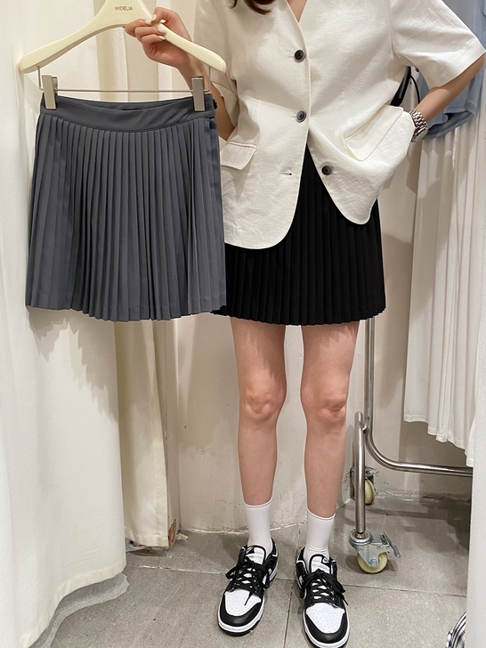 widelia2021夏季 减龄学院风百褶...