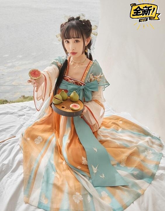 新款春夏汉服女十三余小豆蔻瑶遇见神鹿同款长...