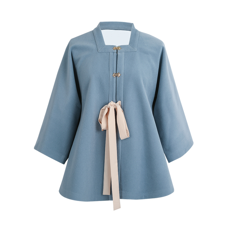 七月夕 故人游 明制汉服短袄 方领半袖 汉...