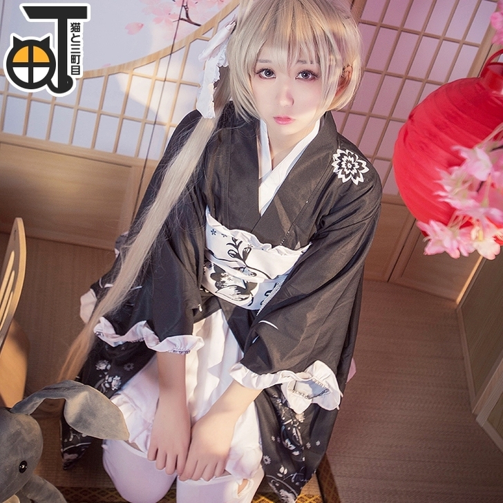 三町目黑色浴衣Cosplay女装穹妹cos...