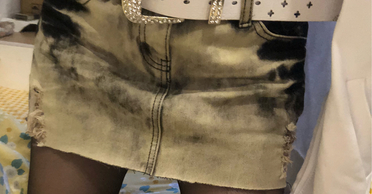 复古旧色柳丁裙性感短裙