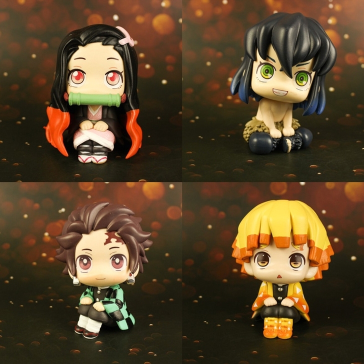 4款坐姿Q版鬼灭之刃豆子炭治郎 嘴平伊之助...