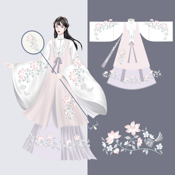 仙楚姬原创汉服女【陌颜】明制袄裙长比甲刺绣...