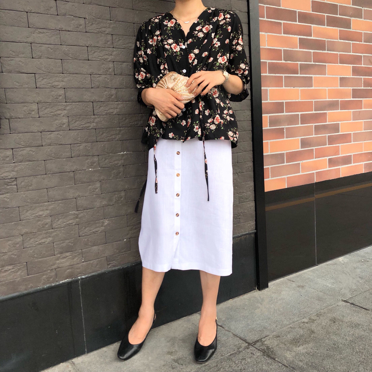 很有质感哟~ 优雅气质 亚麻料 一步裙高腰...