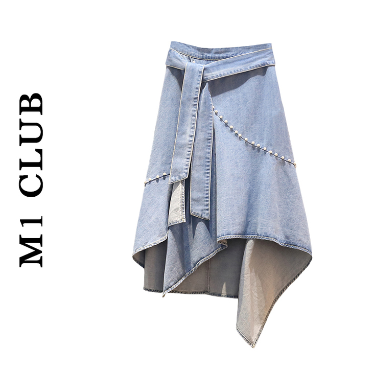 M1 CLUB大码夏季薄款高腰显瘦A字裙胖...