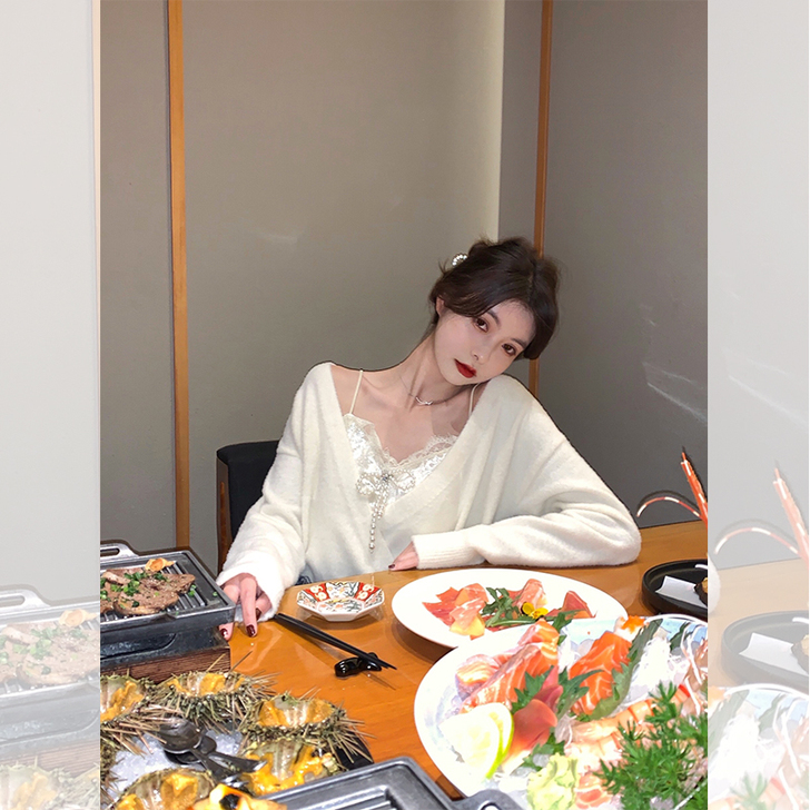 范智乔 早春短款针织开衫女薄款设计感小众性...