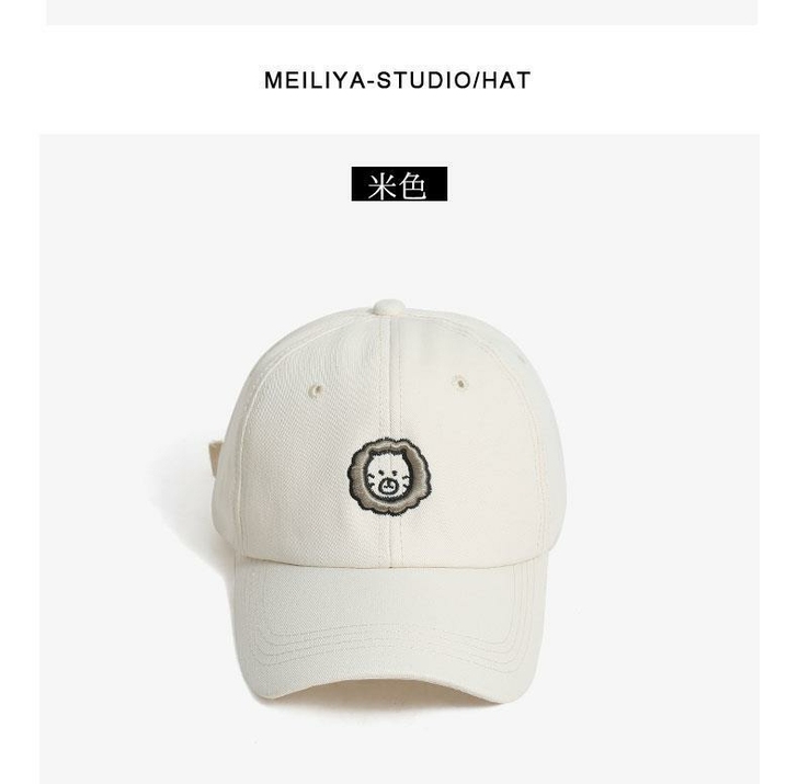 小狮子鸭舌帽韩版甜美可爱帽子女夏日系小清新...