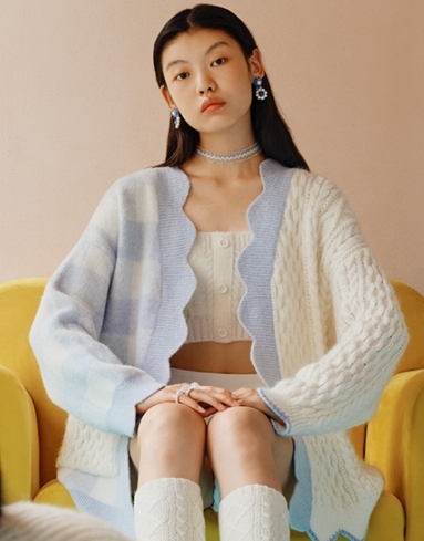 乐町绵云开衫毛衣女外套针织衫