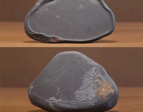 老坑端砚精品砚台 肇庆砚师傅钟健宽山水雕刻...