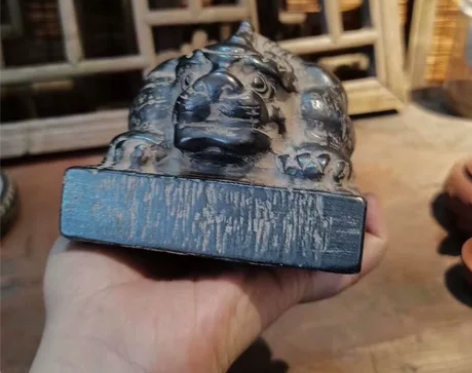 仿古做旧祥兽貔貅镇纸石文人文房镇纸案头陈设...