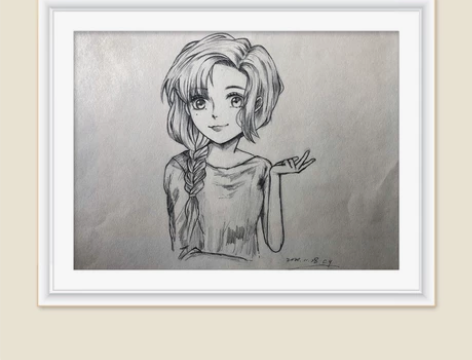 女孩铅笔素描手稿，8开，做清新的装饰画非常...