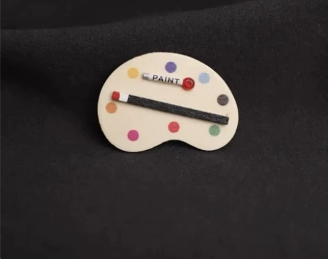 可爱卡通仿真画板调色板胸针美术生衣服包包装...