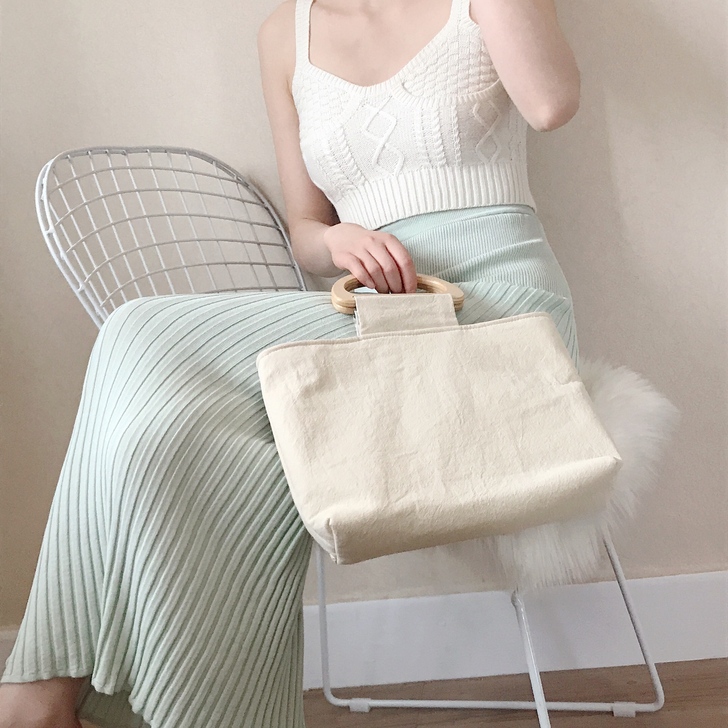 晚晚同款半身裙包臀裙一步裙冰丝针织薄荷绿色...