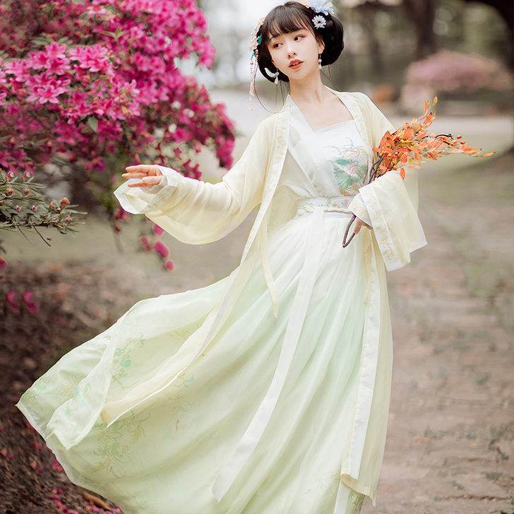 月夜 汉氧原创汉服女正版中国风夏季仙气白菜...
