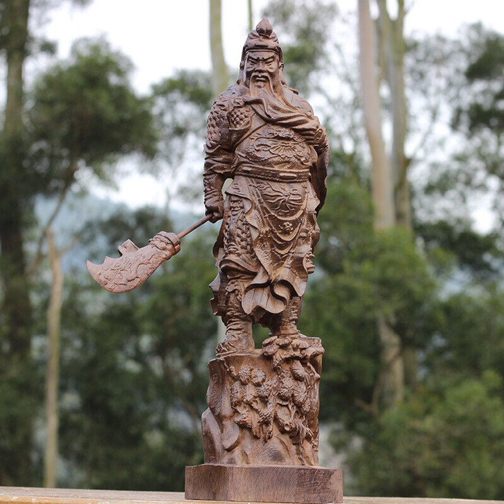 越南沉香木关公木雕工艺品关二爷关羽实木雕刻...