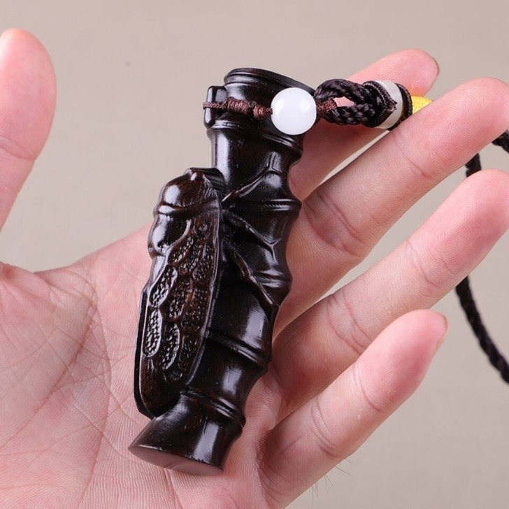 红酸枝木手把件知足常乐，竹知了黑檀紫光檀木...