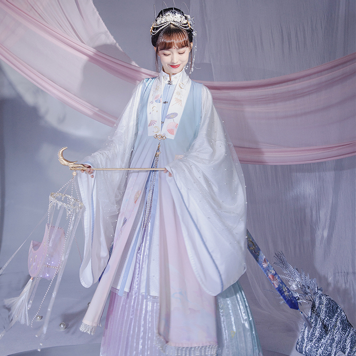 七月夕店庆款秀款 姑苏 汉服明制长比甲立领...