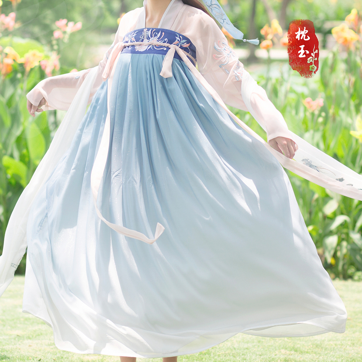 星云 原创齐胸襦裙星空汉服女对襟窄袖绣花上...