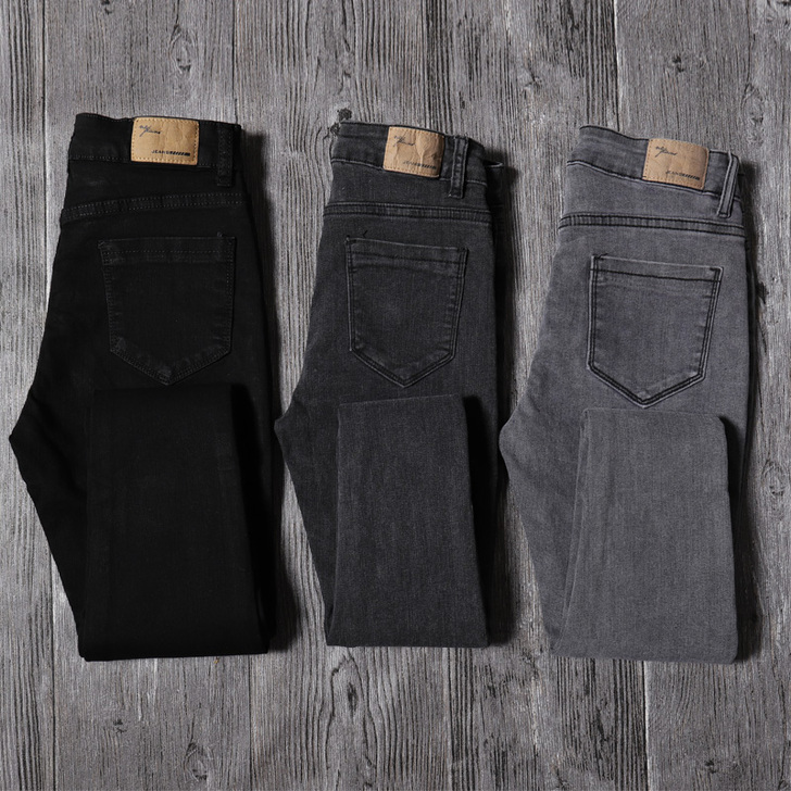 黑色牛仔裤女高腰紧身显瘦2021年新款九分...