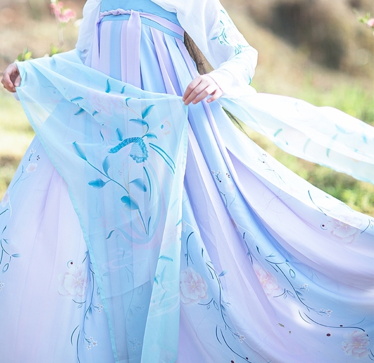 如梦霓裳原创汉服山茶齐胸襦裙间色6m下裙